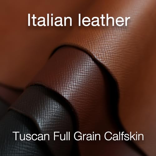 Getalia Italian Leather Watch Band for Folding Clasp(Black, 20mm)