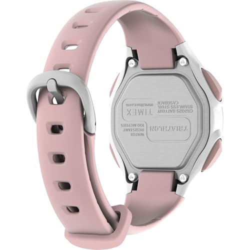 Timex Unisex Triathlon Classic 30 Lap 34mm Watch - Pink Strap Digital Dial Gray Case