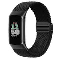 Elastic Braided Bands Compatible with Fitbit Charge 5/Fitbit Charge 6 for Women Men,Adjustable Breathable Replacement Stretchy Nylon Loop Wristband Sport Strap