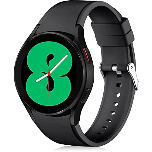 Lerobo No Gap Band Compatible with Samsung Galaxy Watch 7 6 5 Band 40mm 44mm/Galaxy Watch 4 Classic Bands 46mm 42mm/Watch 5 Pro 45mm,20mm Sport Strap Wristband for Men Women Black