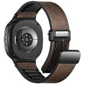 Charlam Magnetic Leather Bands Compatible with Galaxy Watch 8 Band 40mm 44mm,Galaxy Watch 8 Classic Band 46mm,Genuine Leather No Gap Replacement Straps for Samsung Watch 8 Bands Men Women,Black Coffee
