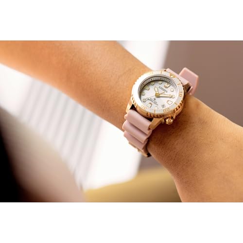 Citizen Ladies Eco-Drive Promaster Sea Dive 4 Watch, Pink Polyurethane Strap, Silver-Tone Dial, 3 Hand, Date (Model: EO2023-00A)