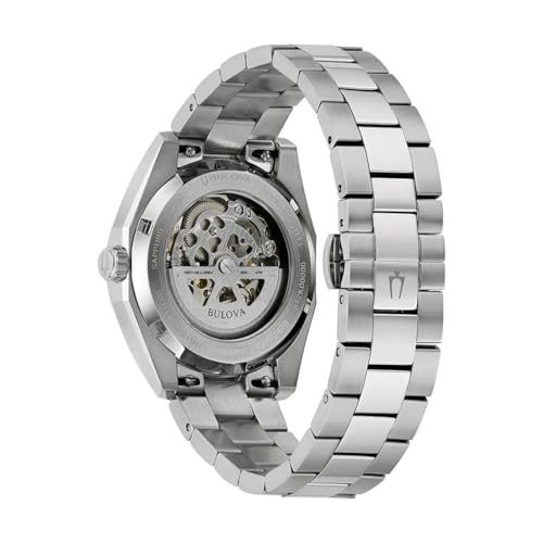 Bulova Surveyor Automatic Light Blue Dial Stainless Steel Bracelet Watch 39mm - 96B469