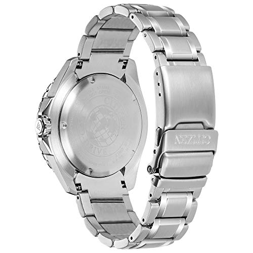 Citizen Men's Promaster Sea Eco-Drive Stainless Steel Watch, 3-Hand Date, One-Way Rotating Bezel, ISO Compliant, Luminous Hands and Markers, Blue Dial, 45mm (Model: BN0191-55L)
