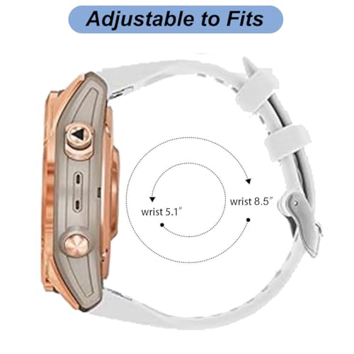 20mm Watch Band for Garmin Fenix 7S 6S 5S, Soft Silicone Band Bracelet Wristband Quick Fit for Garmin Women Smart Watch (White)