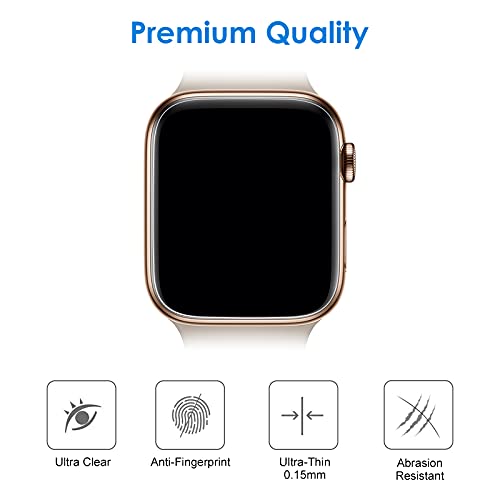 JETech Screen Protector Compatible with Apple Watch SE 3/2/1 (2025/2022/2020) / Series 6 5 4 40mm, TPU HD Clear Full Coverage Film, 3-Pack