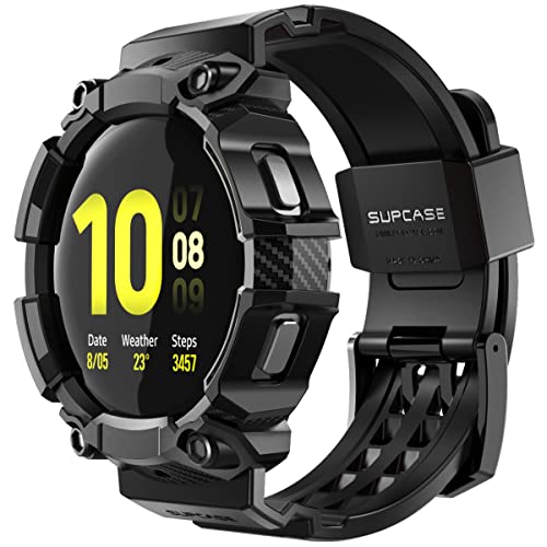SUPCASE for Samsung Galaxy Watch 5 44mm Band with Case (Unicorn Beetle Pro), [Military-Grade Drop Protection] Rugged Men Cover with Adjustable Strap Band for Samsung Galaxy Watch 5 / 4 44mm, Black