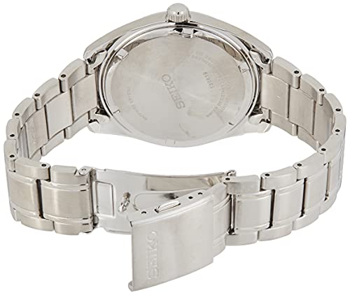 Seiko SUR307 Watch for Men - Essentials - Silver Dial with Sunray Finish, Date Calendar, LumiBrite Hands, Stainless Steel Case & Bracelet, and 100m Water Resistant