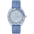 Bulova Men's Oceanographer Snorkel Ceramic Case and White Perforated Rubber Strap Watch, Day Date 100M WR