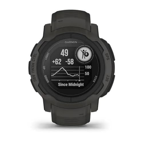 Garmin 010-02626-10 Instinct 2, Rugged Outdoor Watch with GPS, Built for All Elements, Multi-GNSS Support, Tracback Routing and More, graphite (Renewed)