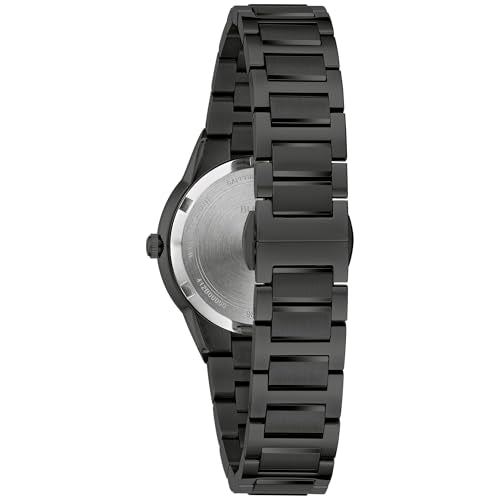 Bulova Ladies' Modern Millenia Black Stainless Steel 2-Hand Quartz Watch, Black Dial Style: 98L314