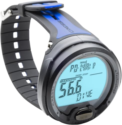 Cressi Leonardo 2.0 Dive Computer - Black/Blue - Backlit & Water Resistant Dive Watch - Nitrox & Gauge Diving Computer - Sport Watch