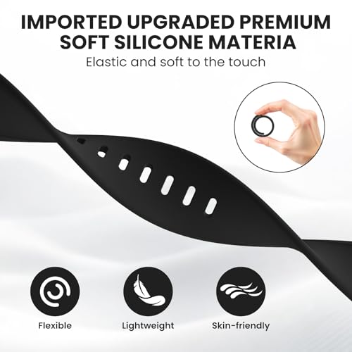 Sport Band Compatible with Apple Watch Bands 40mm 38mm 41mm 42mm 44mm 45mm 49mm for Women Men,Soft Silicone Waterproof Replacement Strap for Apple Watch Series 11 10 9 8 7 6 5 4 Ultra 3 2 1 SE