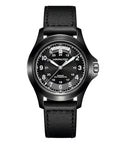 Hamilton Khaki Field King Automatic Men's Watch, 40mm Stainless Steel Case, Swiss Made, Black Dial Analog Wrist Watch for Men, 50m Waterproof, Sapphire Crystal, Calf Leather Strap