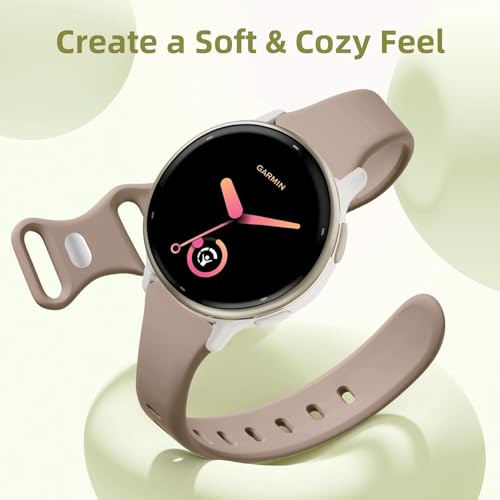 CUNUJIX Slim Silicone Watch Bands Compatible with Garmin Vivoactive 6/ Vivoactive 5/Vivoactive 3/Venu Sq/Venu 2 Plus/Forerunner 165/55/245 Music, 20mm Thin Soft Narrow Sport Strap for Women (4 Pack)