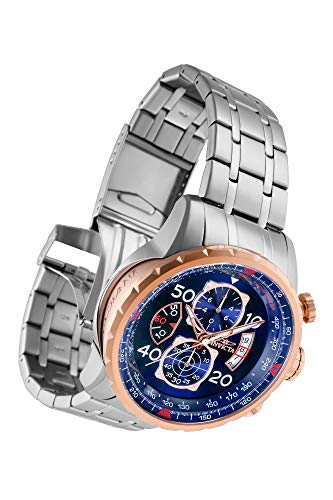 Invicta Men's Aviator Analog Display Japanese Quartz Watch, Rose Gold, Stainless Steel, 48mm