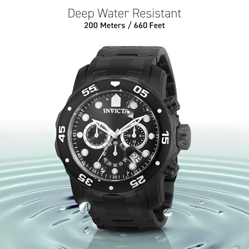 Invicta Men's 0076 Pro Diver Collection Chronograph Black Ion-Plated Stainless Steel Watch