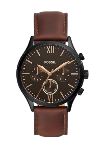 Fenmore Midsize Multifunction Brown Leather Watch