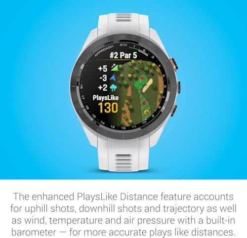 Garmin Approach S70 (White, 42mm) Golf GPS Smartwatch PlayBetter Bundle
