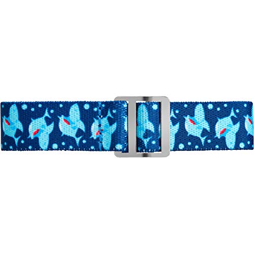 Timex Boys TW7C13500 Time Machines Blue Sharks Elastic Fabric Strap Watch