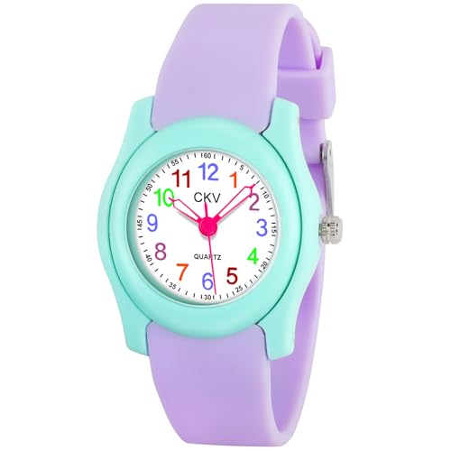 CKV Kids Watch for Boys Girls Watches Age 3-12, 1.18" Dial-3 ATM Waterproof Child Wristwatch Time Teaching Easy to Read Kids Presents
