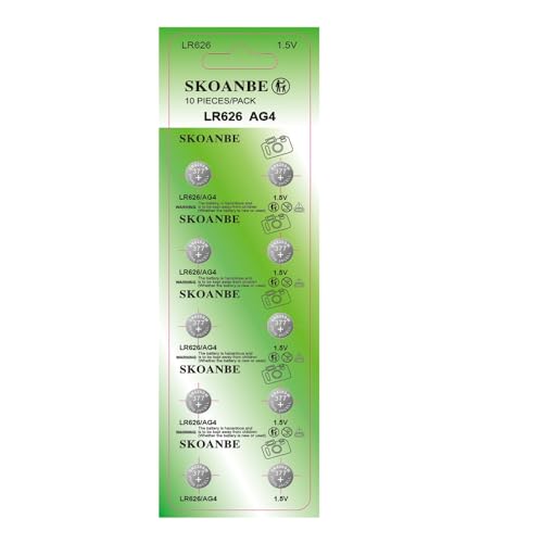 SKOANBE 10Pack SR626SW 377 LR626 AG4 1.5V Watch Battery