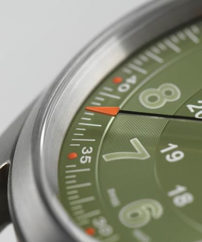 Hamilton Khaki Field Titanium Automatic Men's Watch, 38mm Titanium Case, Swiss Made, Green Dial Analog Wrist Watch for Men, 100m Waterproof, Sapphire Crystal, 3-Hand Movement, Cow Leather Strap