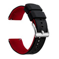 Artthurse Silicone Watch Bands Quick Release 18mm, 20mm, 22mm for Men and Women Replacement Rubber Watch Band Soft Breathable Waterproof Sport Watchbands Straps (Black Red & Silver, 22mm)