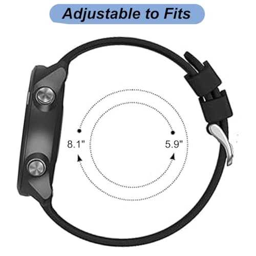 20mm Watch Band for Garmin Forerunner 55/Forerunner 245/Vivoactive 5/Vivoactive 3, Soft Silicone Band Replacement Strap for Garmin Smart Watch (Black)