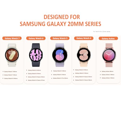 Silver Bracelet Band with Cute Charm Compatible for Samsung Galaxy Watch 7 6 5 4 FE 40mm 44mm/5 Pro 45mm/6 Classic 43mm 47mm/4 Classic 42mm 46mm, Galaxy Active 2, 20mm Metal Replacement Strap for Women