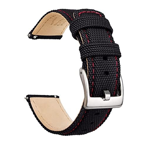 Ritche Christmas Gift 18mm Sailcloth Wristbands Watch Strap, Quick Release Sailcloth Watch Band Padding Design Watch Bands for Men Women, White Elephant Gifts, Stocking Stuffers for Men
