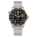 TACTICAL FROG Watchdives WD007 Sea Ghost NTTD Titanium Dive Watch for Men, 42 mm Bubble Sapphire Crystal Watch Mirror PT5000 Movement with Calendar Mesh Bracelet, Black Dial