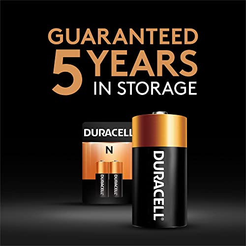 Duracell N 1.5V Alkaline Battery, 2 Count Pack, N 1.5 Volt Battery, Long-Lasting for Key Fobs, GPS Trackers, and More