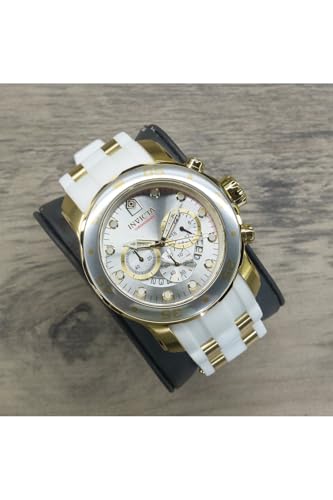 Invicta Men's Pro Diver Stainless Steel Quartz Watch with Silicone Strap, Gold, White, 26 (Model: 20291)