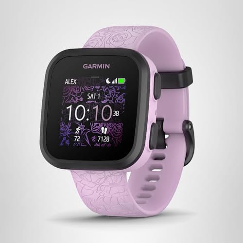Garmin Bounce™, Kids Smartwatch, Two-Way Text and Voice Messaging, Location Tracking, Lilac Floral