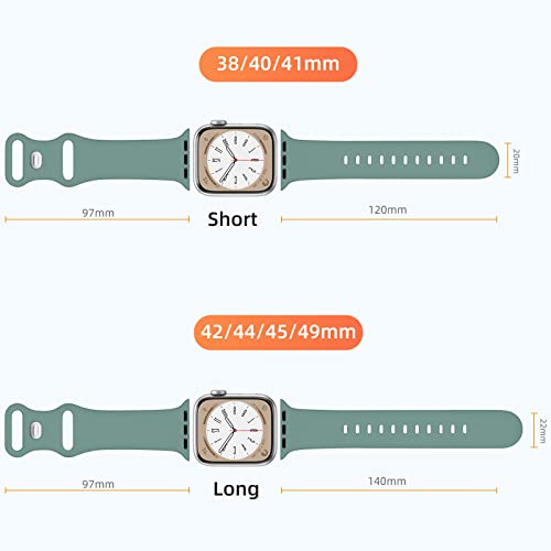 Maledan Compatible with Apple Watch Band 38mm 40mm 41mm 42mm 44mm 45mm 46mm 49mm Women Men, 6 Pack Silicone Sport Strap Compatible for Apple Watch Bands iWatch Series 11 10 9 8 7 6 5 4 3 2 1 SE Ultra