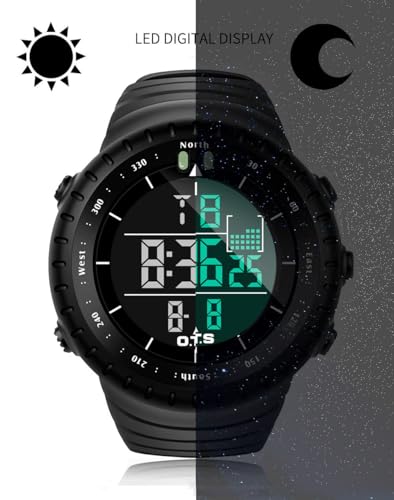 ManLinKei Men's Digital Sports Watch Military Waterproof Tactical Watch with LED Backlight Watches for Men