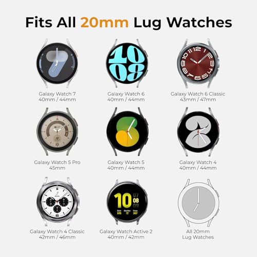 Acextro 3 Pack Sport Band Compatible for Galaxy Watch 7 Bands 44mm 40mm, Samsung Galaxy Watch FE/6/5/4 Classic(40mm-47mm) No Gap Soft Silicone Replacement Strap for Men & Women