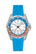 Certina,Mens,DS-X GMTQuartz,Stainless Steel,41.2mmWatch,White,Rubber,C0474521701100