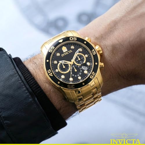 Invicta Men's 0072 Pro Diver Collection Chronograph 18k Gold-Plated Watch