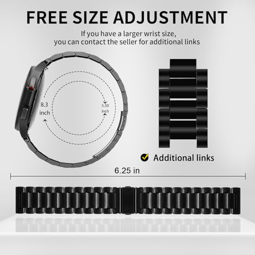 GOLDTOLUCK Stainless Steel Band Compatible with Samsung Galaxy Watch 8 7 6 5 4 Classic FE Pro 40mm 44mm 46mm 43mm 47mm 45mm 42mm 20mm Men Women Milanese Replacement Metal Elegant Casual