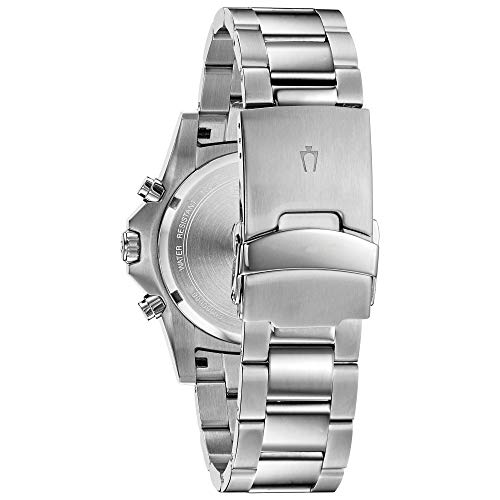 Bulova Men's Classic Sport 6-Hand Chronograph Quartz Watch, Calendar Date, Luminous Hands and Markers, 100M Water Resistant, 44mm Style: 98B326