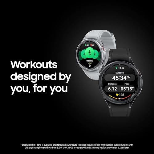 Samsung Galaxy Watch 6 Classic 43mm LTE Smartwatch, Rotating Bezel, Fitness Tracker, Personalized HR Zones, Advanced Sleep Coaching, Heart Monitor, US Version, Silver (Renewed)