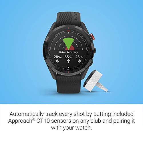 Garmin Approach S62 Bundle, Premium Golf GPS Watch with 3 CT10 Club Tracking Sensors, Built-in Virtual Caddie, Mapping and Full Color Screen, Black (Renewed)