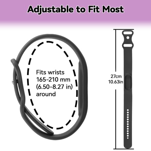 VANEST Replacement Silicone Band Compatible with Google Fitbit Air, Soft Adjustable Wristband Strap for Daily Wear, Waterproof, Health and Fitness Wearable Tracker Accessories (Black, Silicone)