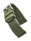Alpine Sporty Silicone Watch Band | Waterproof Quick Release Rubber Watch Strap| Green Lightweight & Adjustable Silicone Watch Band Man |20mm Rubber Watch Strap Compatible with Regular & Smart Watches