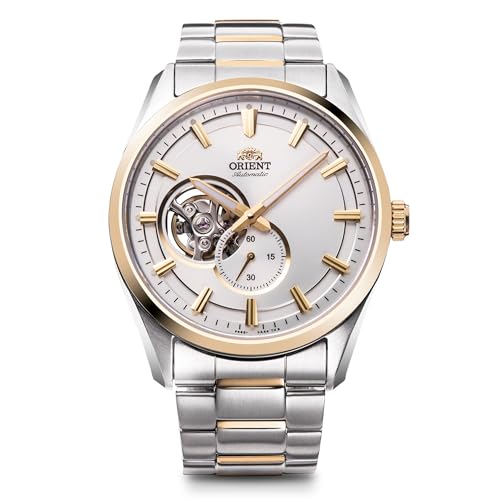 Orient RN-AR0006S Men's Automatic Watch, Contemporary Semi-Skeleton Mechanical Automatic, Open Heart, White, Watch Orient, Mechanical