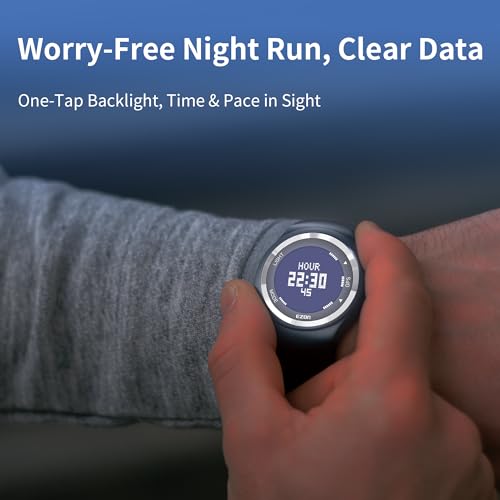 EZON GPS Running Watch with Distance Pace Alarm and Calorie Counter and Stopwatch for Men T031B01 Black