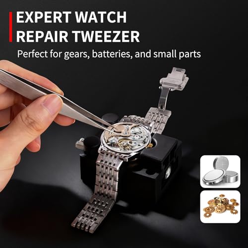XOOL 151 PCS Professional Watch Repair Tool Kit, Includes Watch Battery Change Kit, Watch Case Opener, Link Remover, Spring Bar Tools, Screwdrivers, and Portable Carrying Case with Instruction Manual