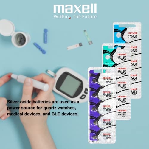2 x MAXELL SR626SW 377 1.55v Silver Oxide Button Cell Watch Battery - Official Genuine Maxell